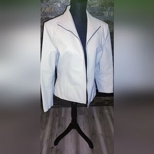 Max & Madison Women's Cream Genuine Leather Jacket Size Large